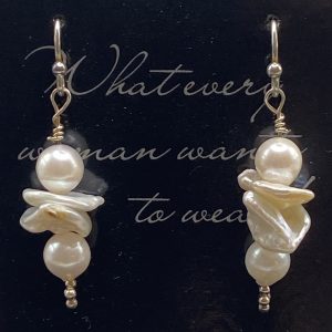 round white pearls and keisha pearl earrings