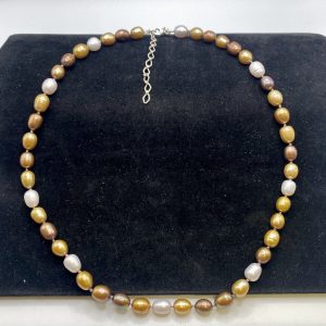 Golden and White Pearl Necklace
