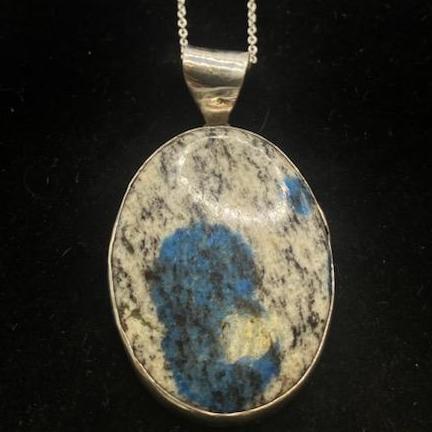 Lazulite in Quartzite stone pendant