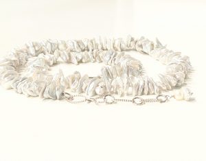 Graduated White Keisha Pearls Necklace