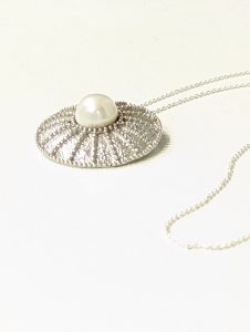 Silver Granulation and Pearl Pendant