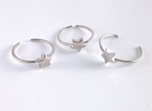 Silver Star shaped toe rings