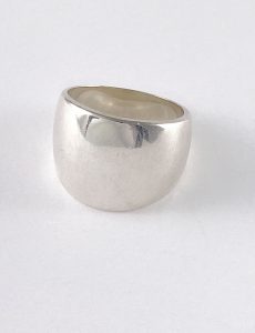silver wide dome shaped ring view 2