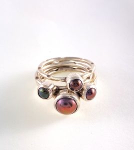 Silver Stackable RIngs With Stones