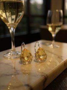 Tear Drop Citrine Earrings