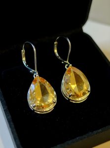 Tear Drop Citrine Earrings