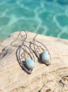 Sterling Silver Larimar Earrings