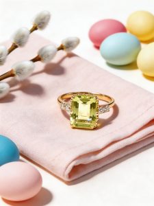 Green Quartz Gold Ring